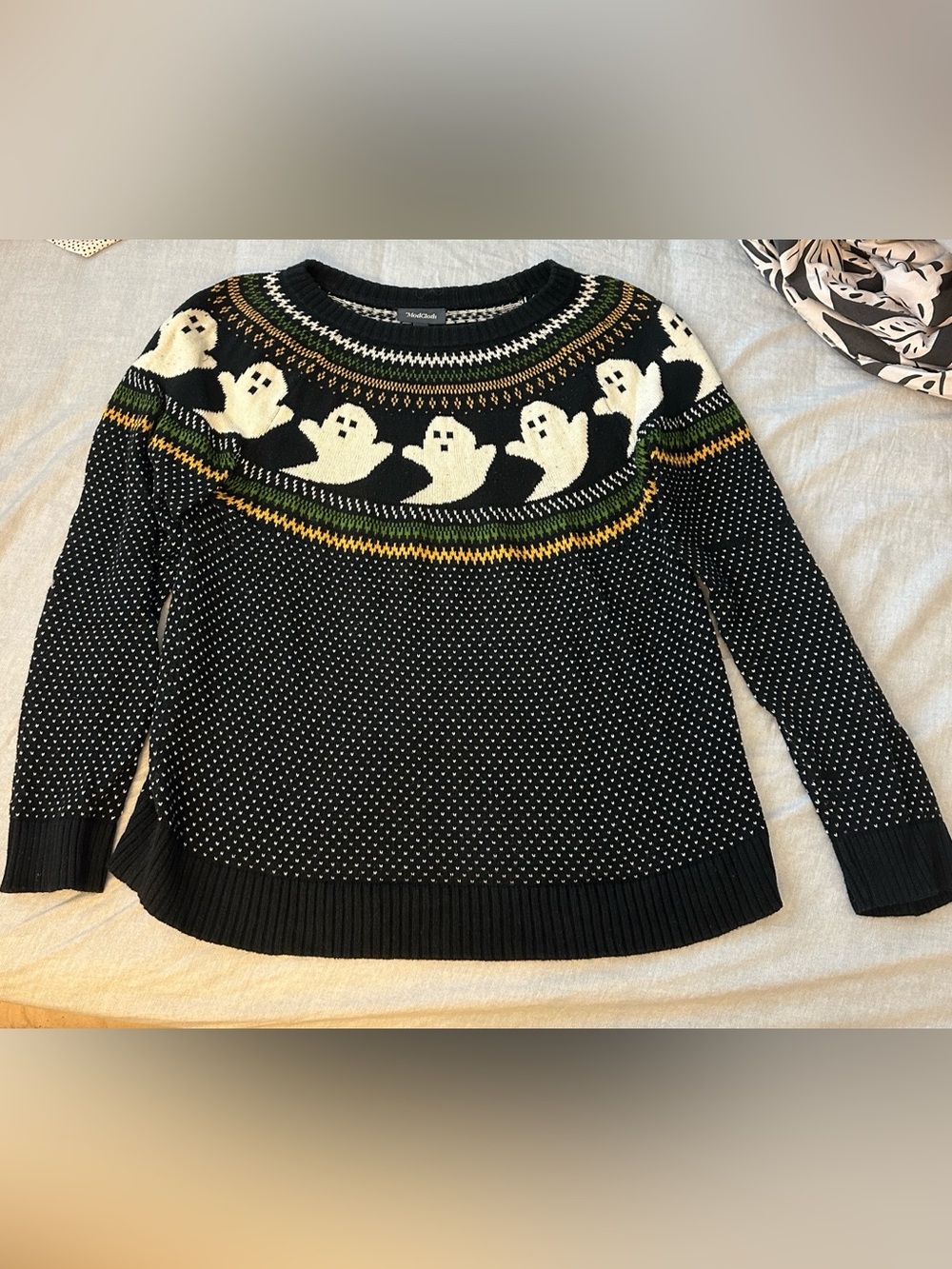 ModCloth Fair Isle Halloween Ghost Sweater
